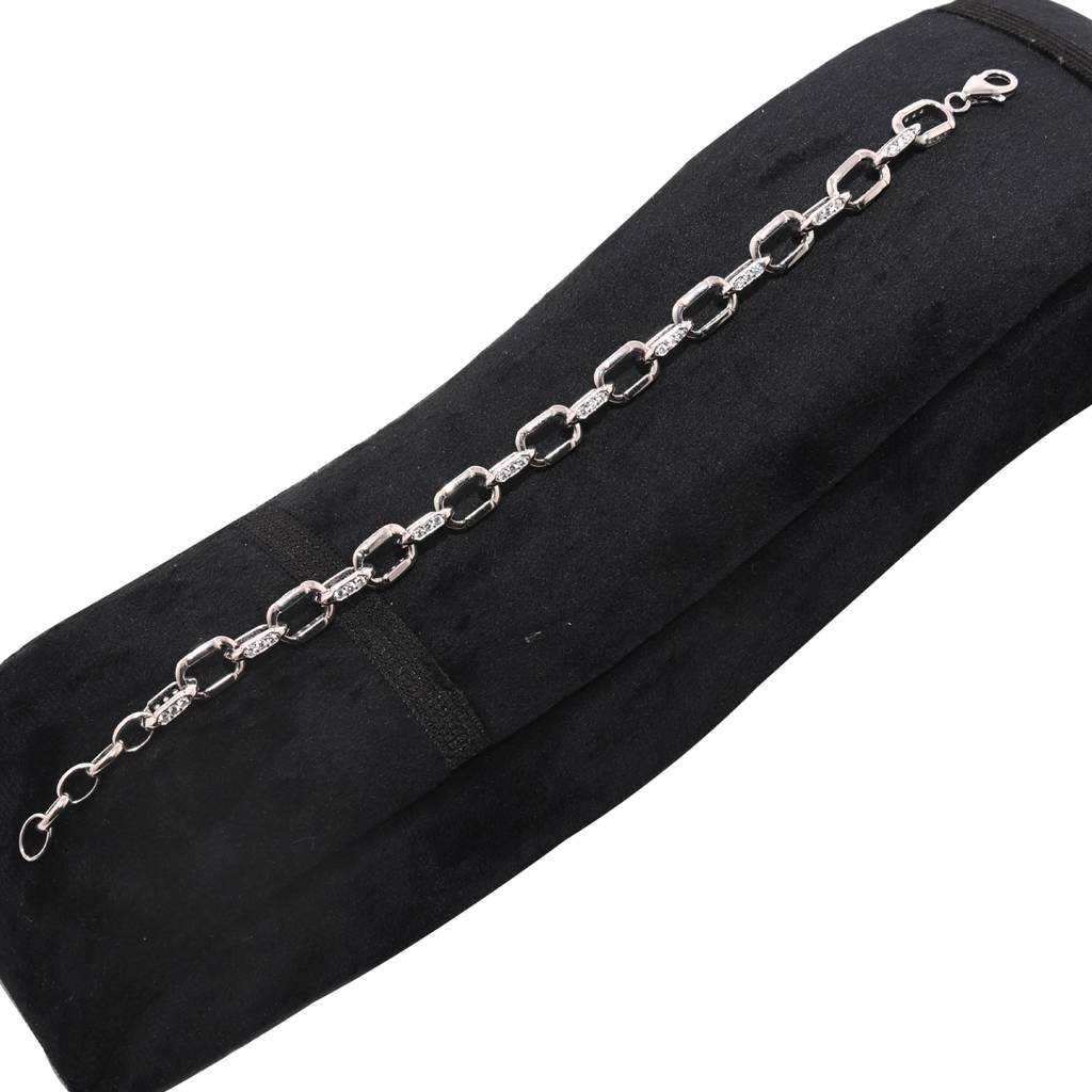 925 Sterling Silver Dainty Oval Paper Clip Chain Bracelet |Handmade Bracelets : BR1057