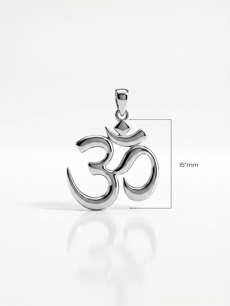 925 Sterling Silver Religious Om Pendant : STP184-15