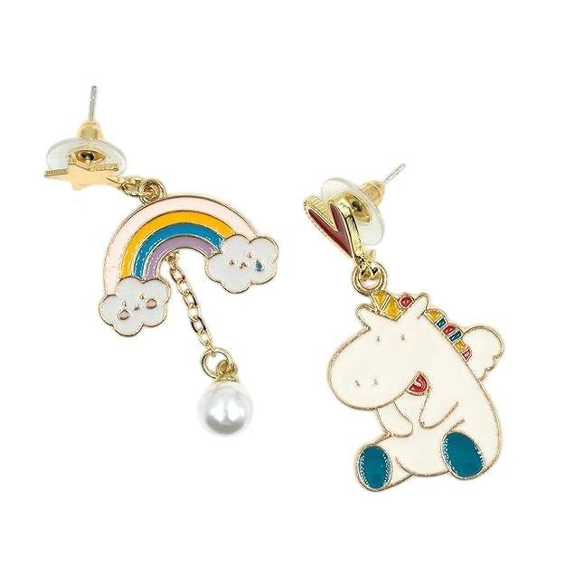 Unicorn And Rainbow Mismatched Drop Earrings : HSPS60MB0065