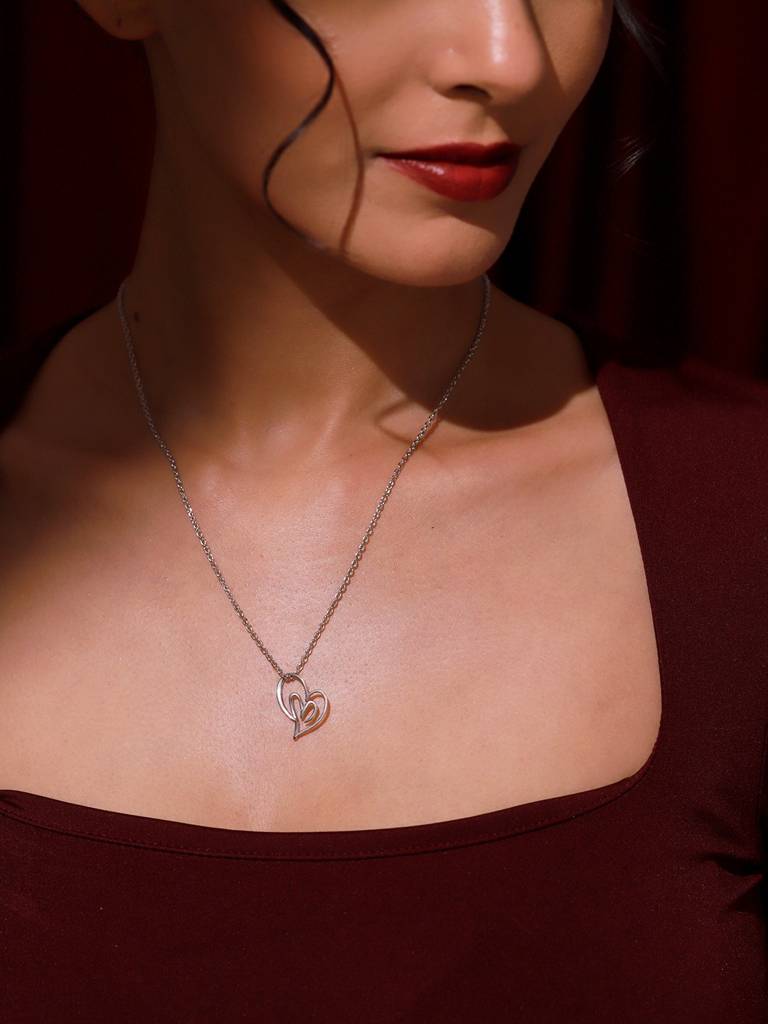 Valentine’S Day Open Hearts In Harmony Sterling Silver Pendant : 8905124575064
