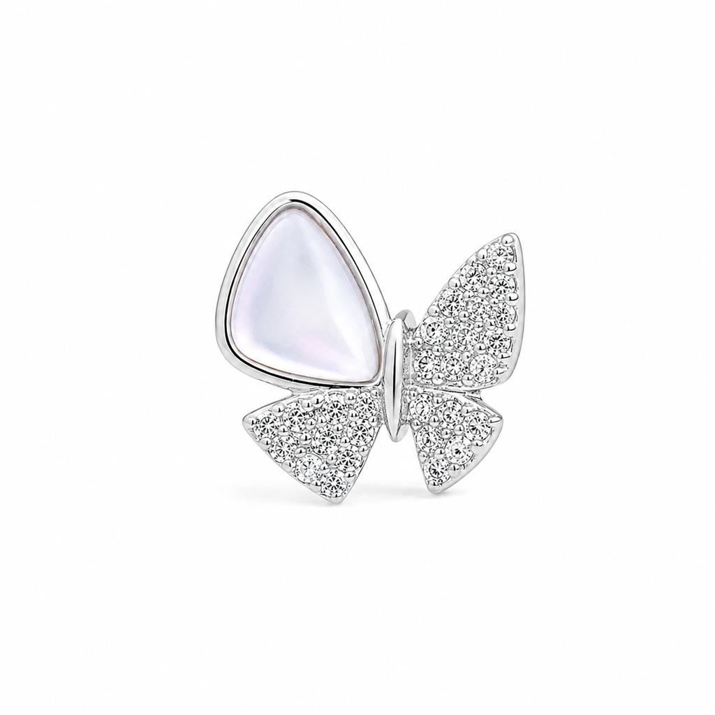Silver Butterfly Glow Studs : WER00085
