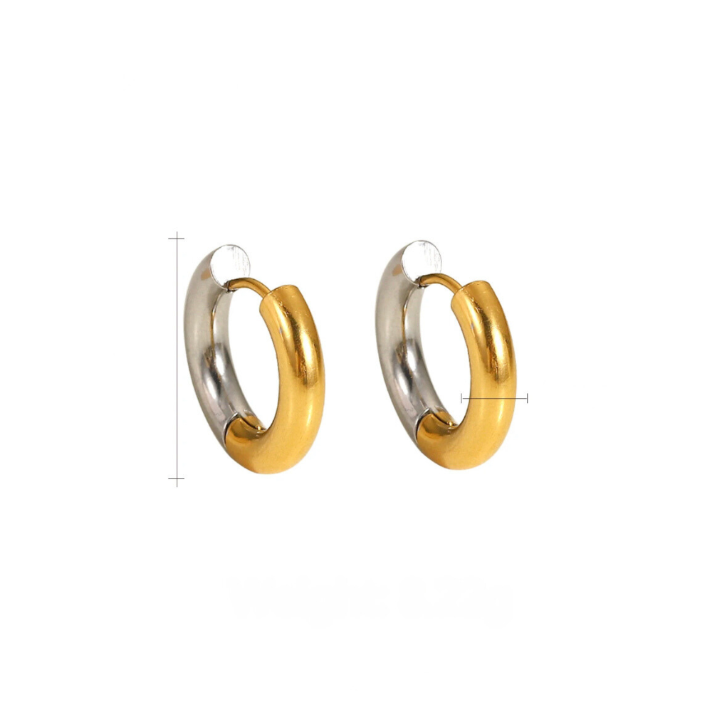 18Kt Gold Plated Monsoon Classic Half And Half Hoops, Maya : INMAYA