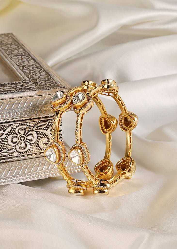 Moissanite Polki Bangle Set : PR-139B