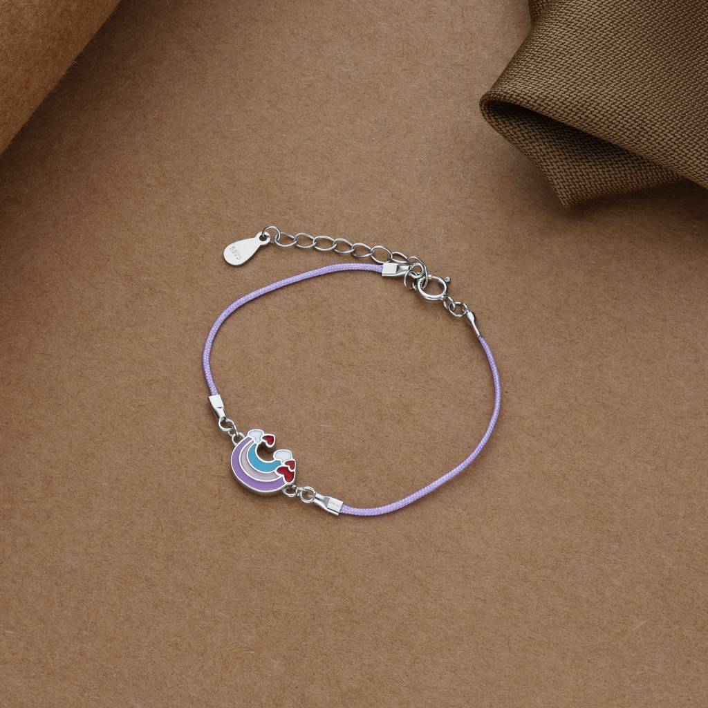 Dreamy Rainbow 925 Thread Silver Bracelet(1-5Yrs) : KBT-13