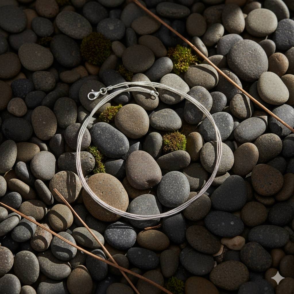 925 Pure Silver Delicate Chains Anklet : AK1066