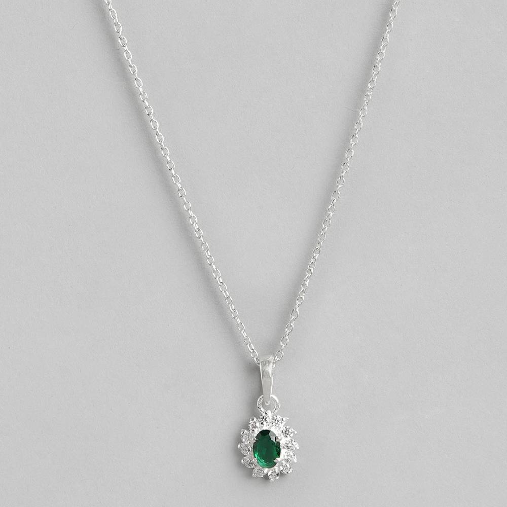 Silver Green Zircon Pendant : Silver Green Zircon Pendant : Z125SG002N069