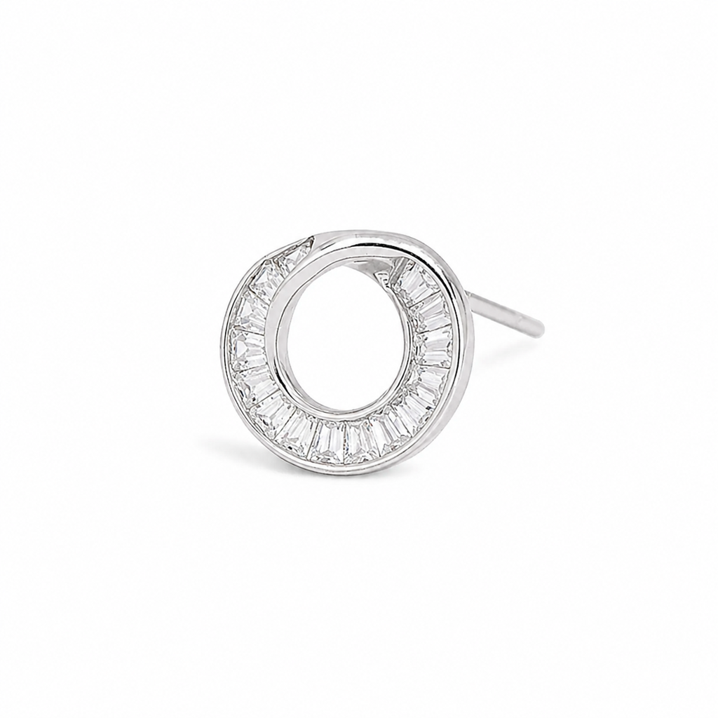 Silver Crystal Loop Luxe Studs : WER00081