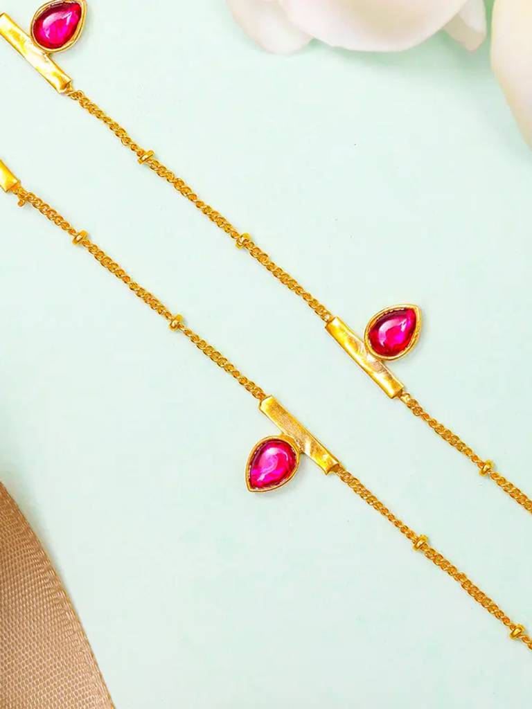 Three Drop Silver 92.5 Anklet : U080SO09LA0298