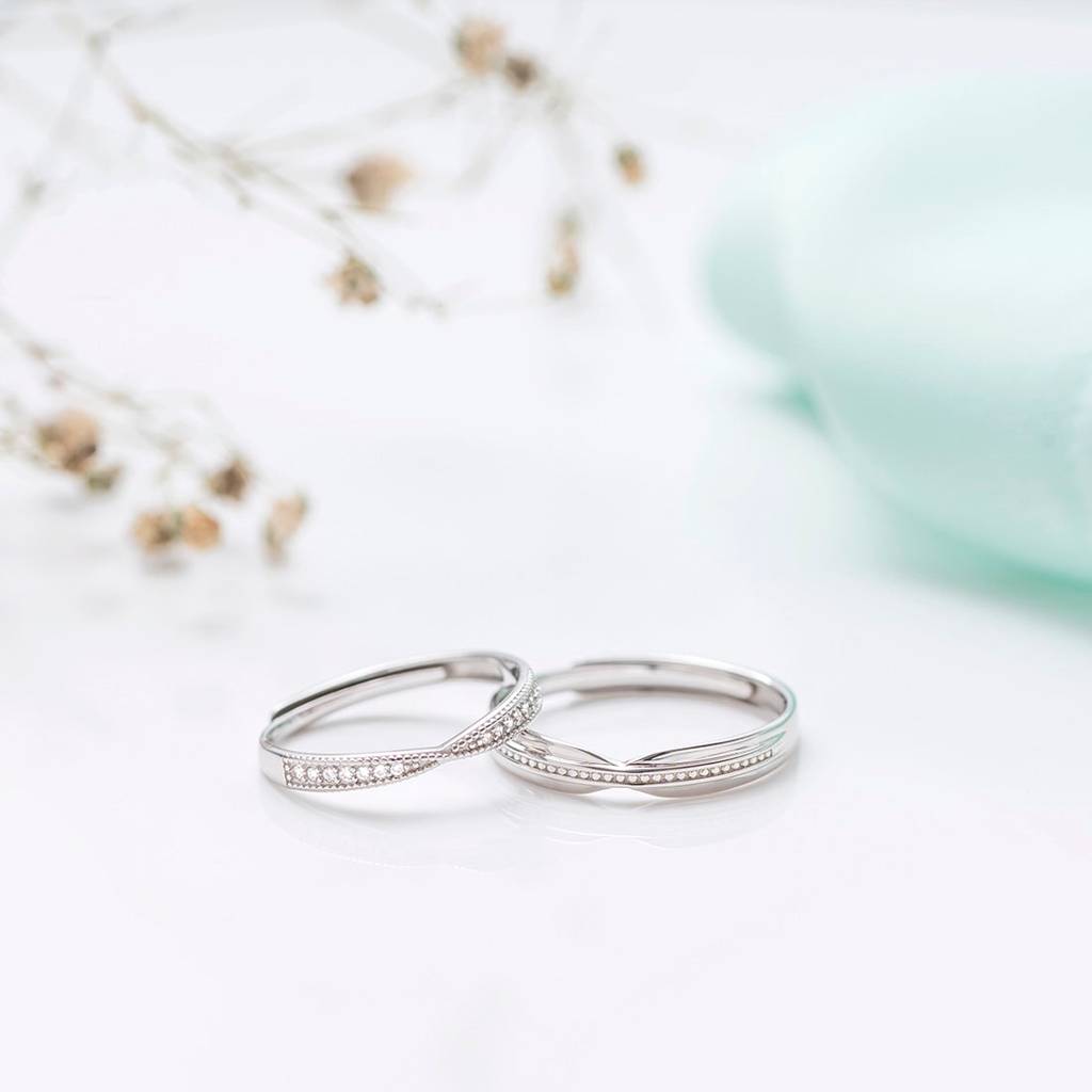 Plain Cz 925 Sterling Silver Couple Ring (Adjustable) : RNG-40012-CMB