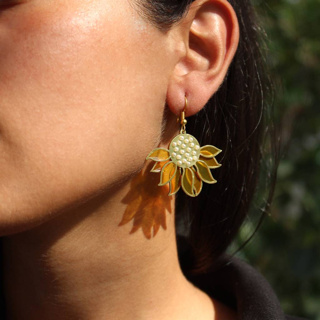Sunflower Resin Earrings : ACE286
