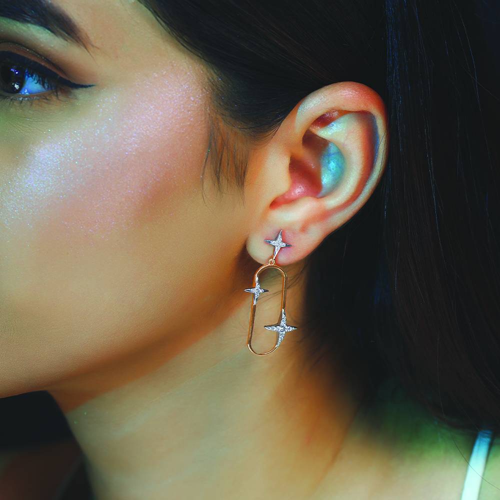 Shooting Star - Lab Diamond Drop Earrings : LLER0118