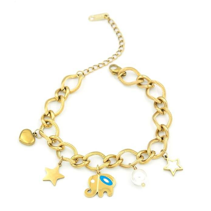 Celestial Whimsy Gold Anti Tarnish  Bracelet For Women : HSPS60MB0640