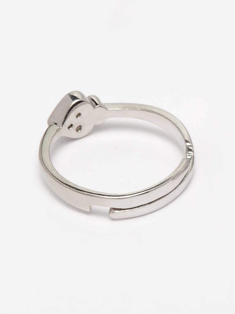 Pure 925 Sterling Silver Spade Adjustable Ring Gift For Women And Girls : CSCPLR11_F