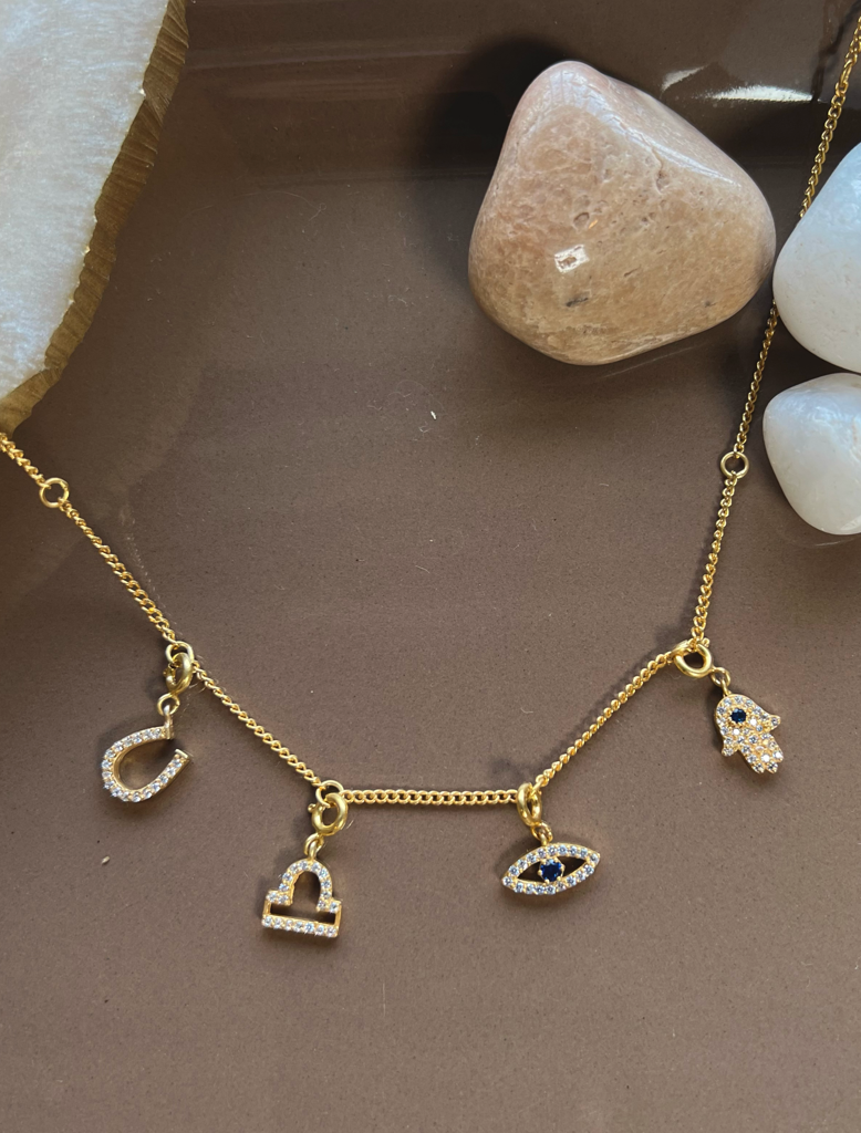 Lucky Girl Gold Charm Necklace