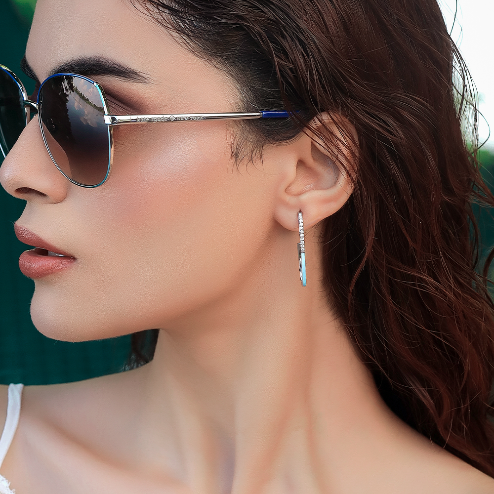 Enamel Horizon - Lab Diamond Hoop Earrings : LLER0113