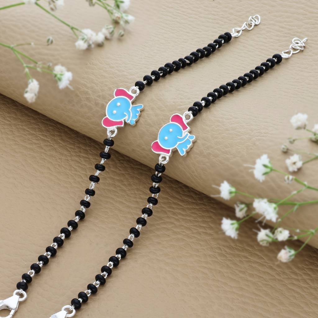 Lucky Elephant Silver Nazariya For Baby Hand(1 - 2Yrs) : KN-5