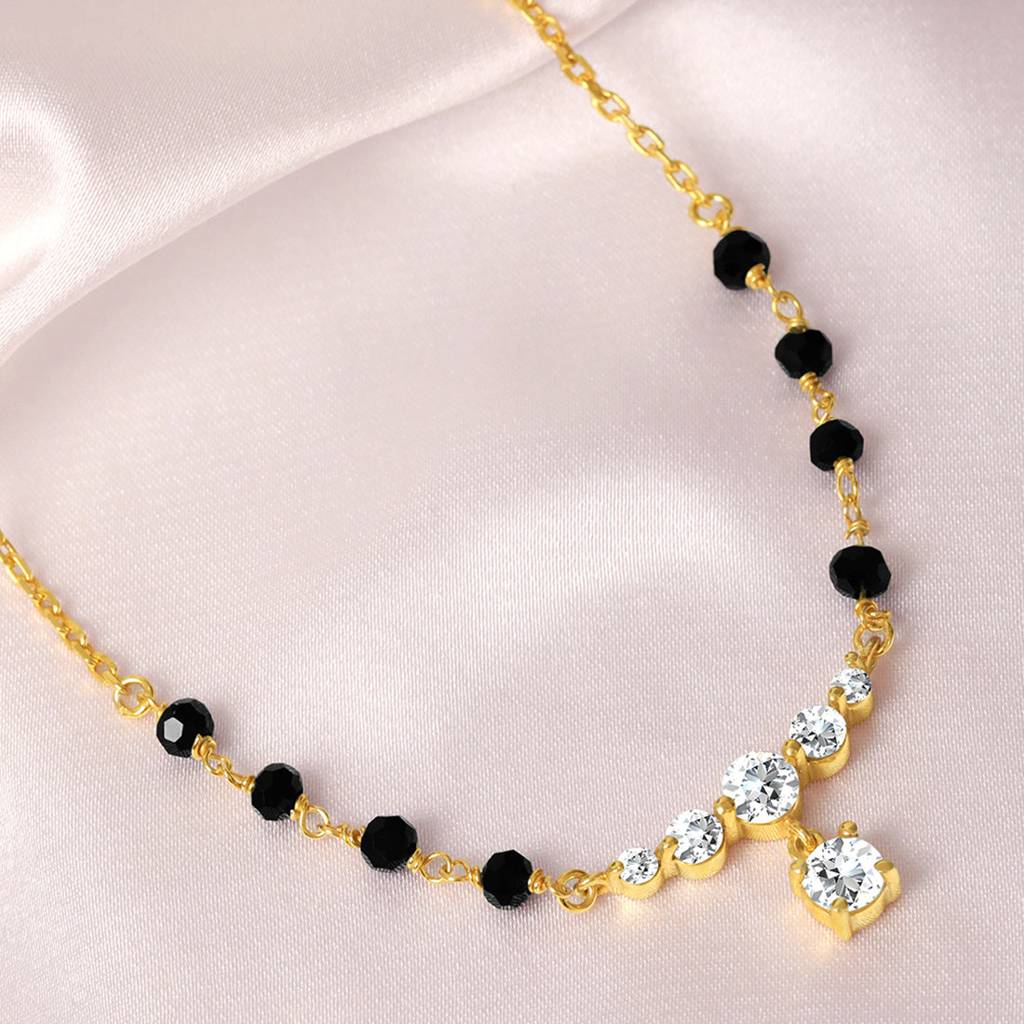 Timeless Gold-Plated Cz 925 Sterling Silver Mangalsutra : MGS-10084-G