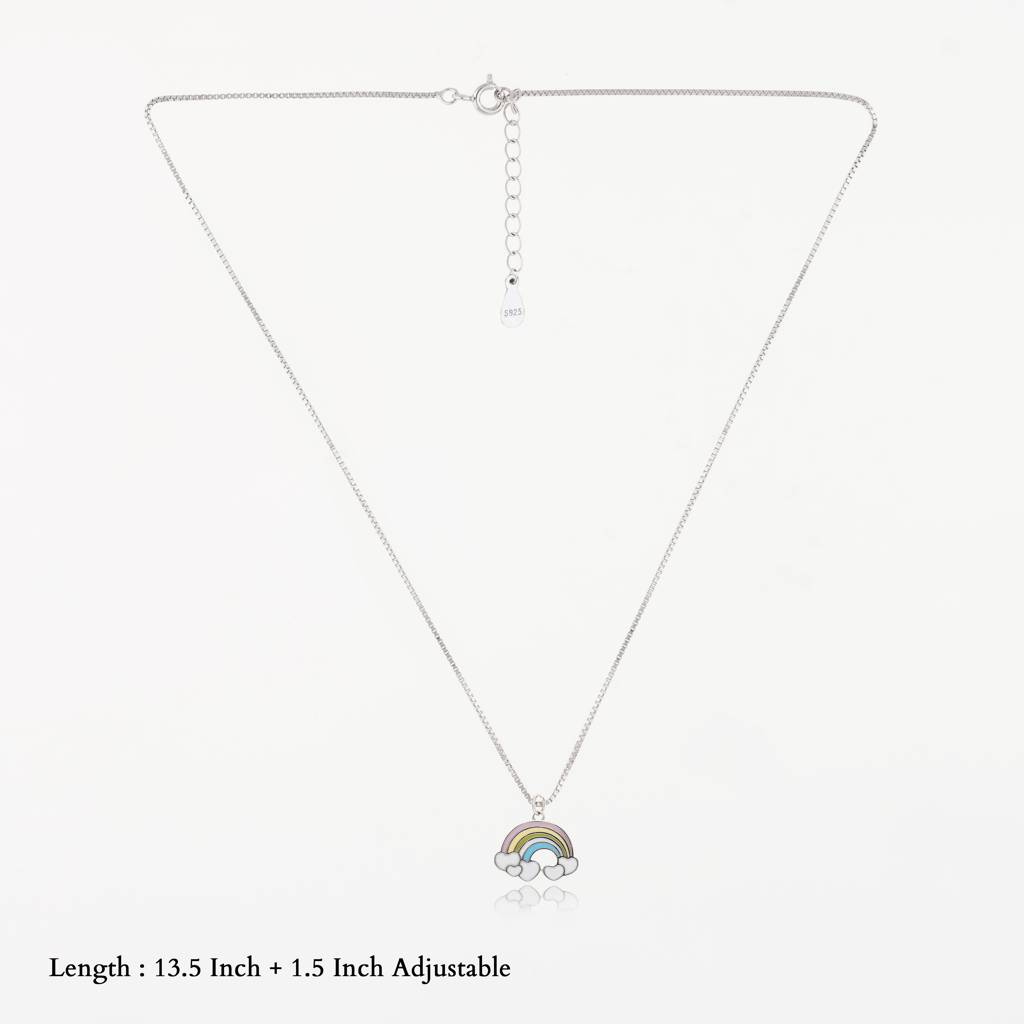 Gorgeous Rainbow 925 Silver Kids Chain Pendent(3+ Years) : KP-186