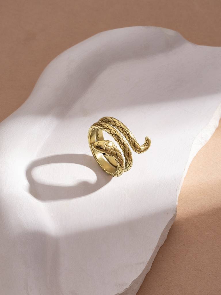 Coiled Serpent Wrap Ring For Women - Waterproof & Anti-Tarnish : RG0262-7