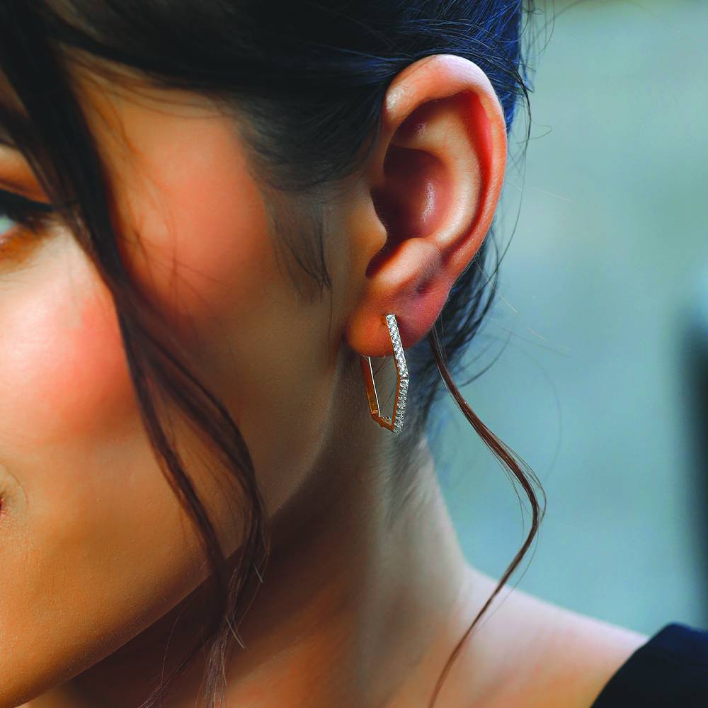 Classic Huggies - Lab Diamond  Earrings : LLER0112