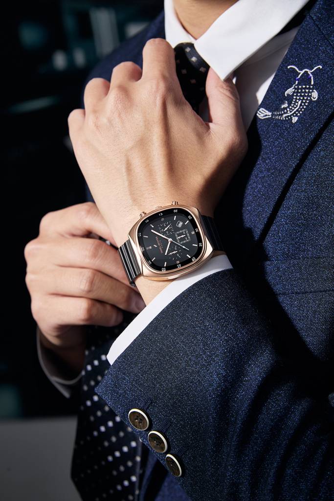 Daniel Hechter Paris Bercy Collection Modern Multi Functional Watch For Men With Square Dial And Stainless Steel  : DHM1001-11
