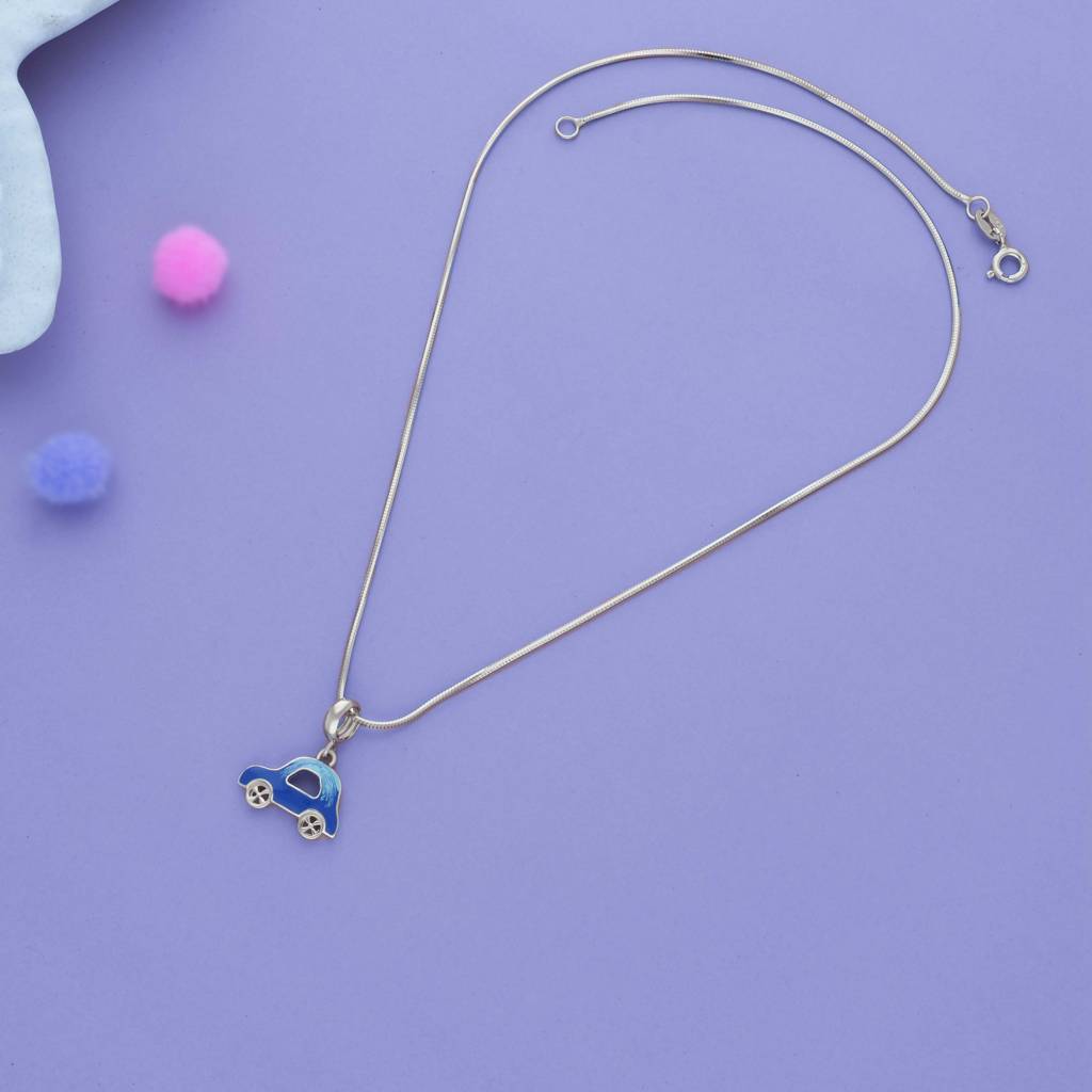 Iyal Little Blue Racer 925 Silver Kid Pendant (3+ Yrs) : KP-KP-RH-A-160-S