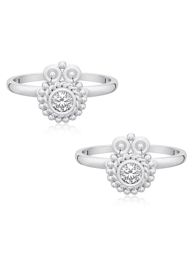Silver Stoned Toe Ring : U100SO010TR0114