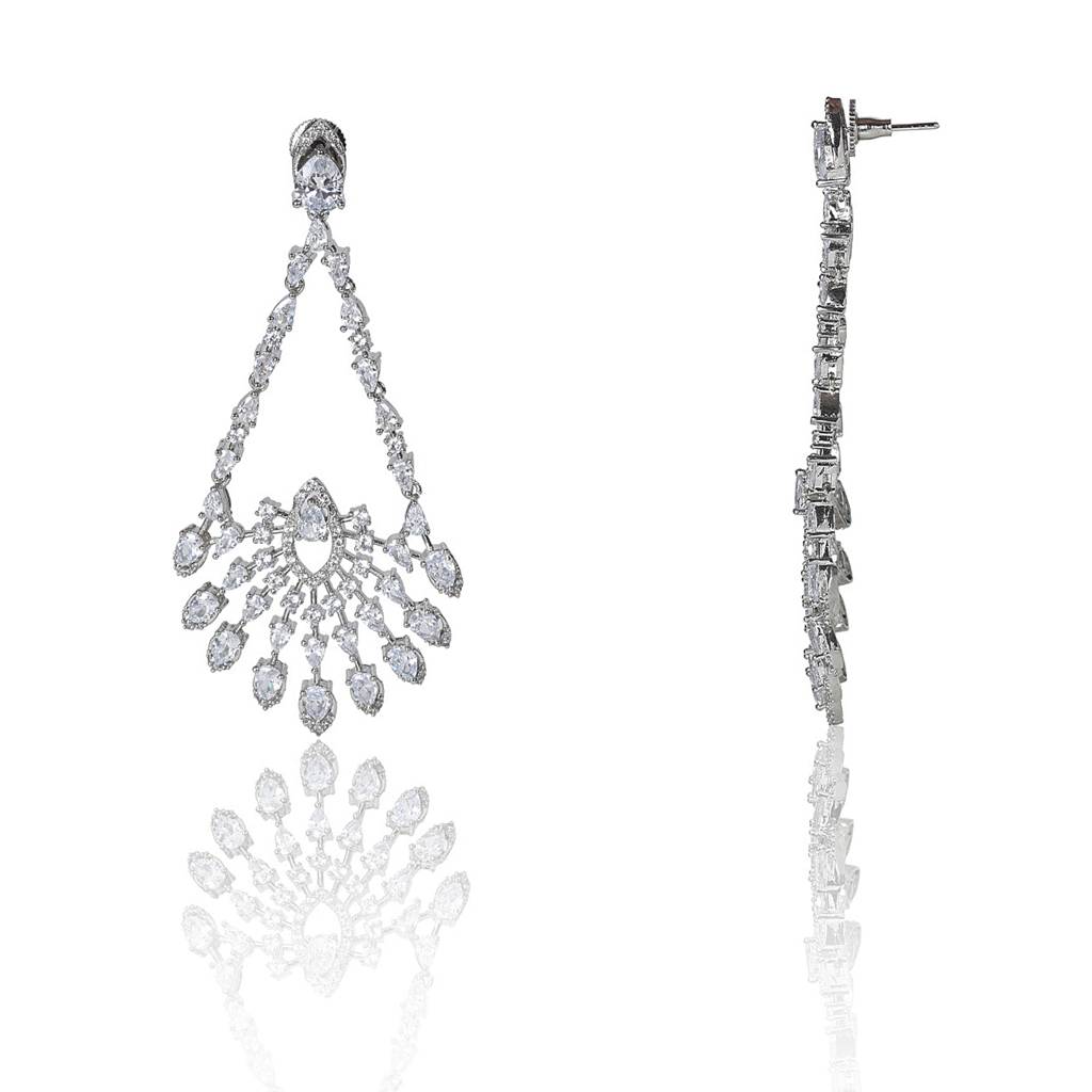 Diamante Cubic Zirconia Dangler Earrings