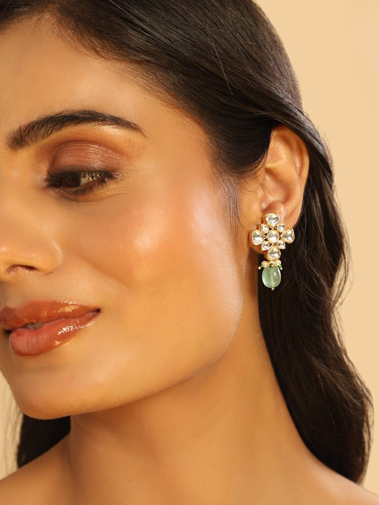22K Gold Plated Kundan Paradise Studs : YI24A0467E