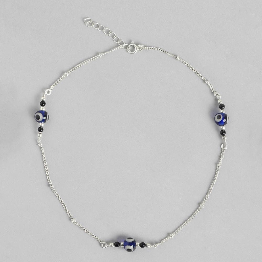 Silver 92.5 Evil Eye Anklets : Silver 92.5 Evil Eye Anklets : Silver 92.5 Evil Eye Anklets : U080SO06LA0322