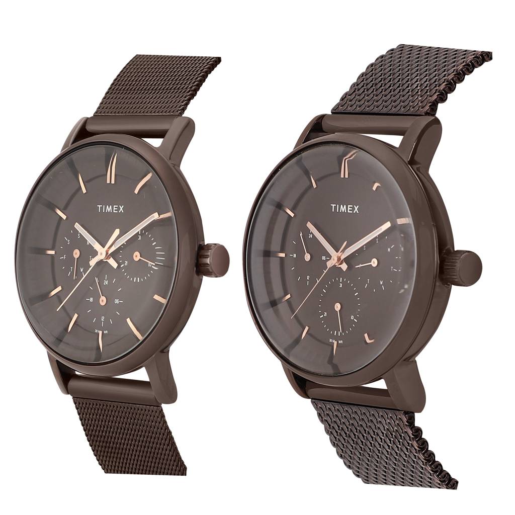 Timex Round 43Mm Dial Analog Pair Watch - Tw0Pre004 : TW0PRE004