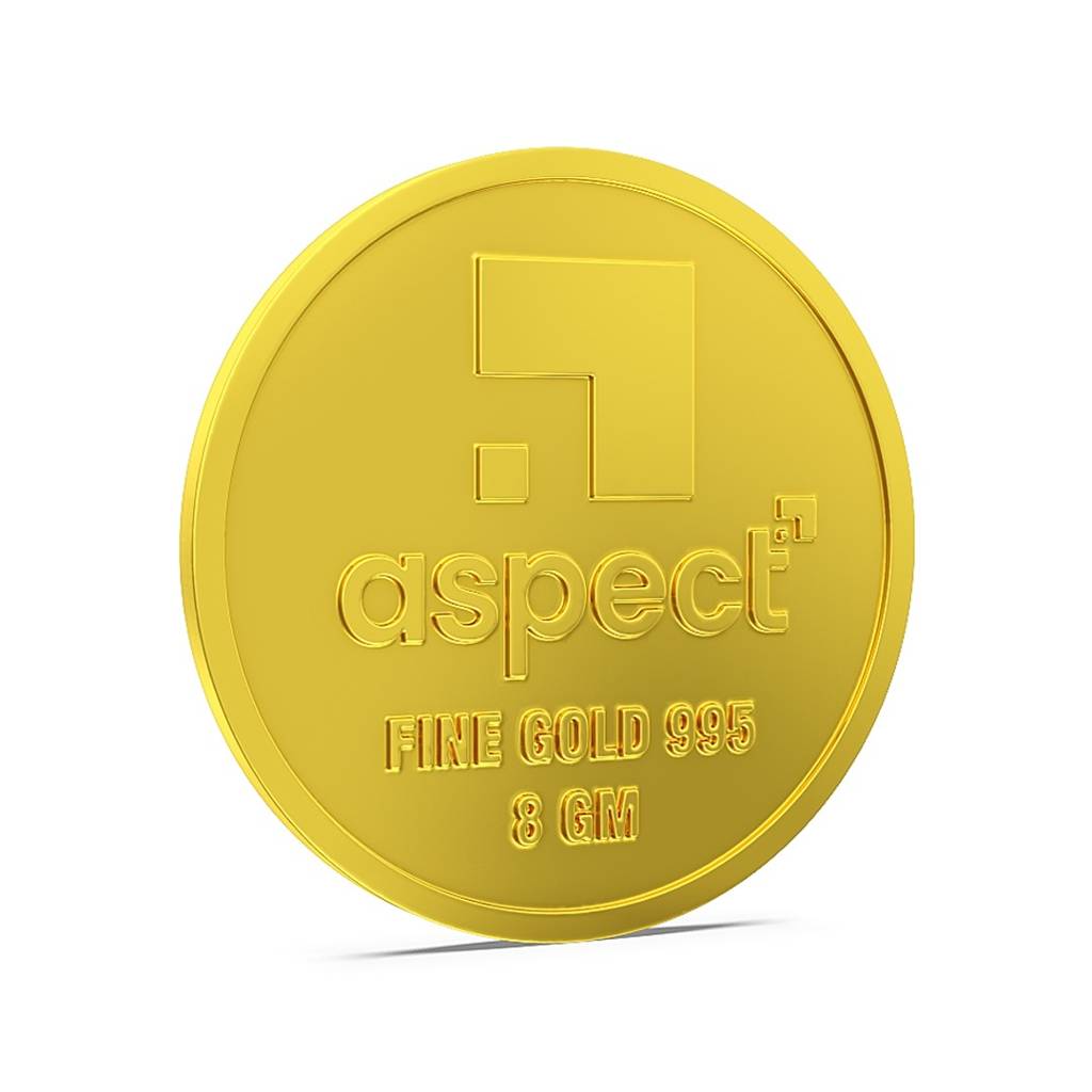 8 Gm Plain Gold Coin 24Kt (995) : AGC8GMPLAIN995