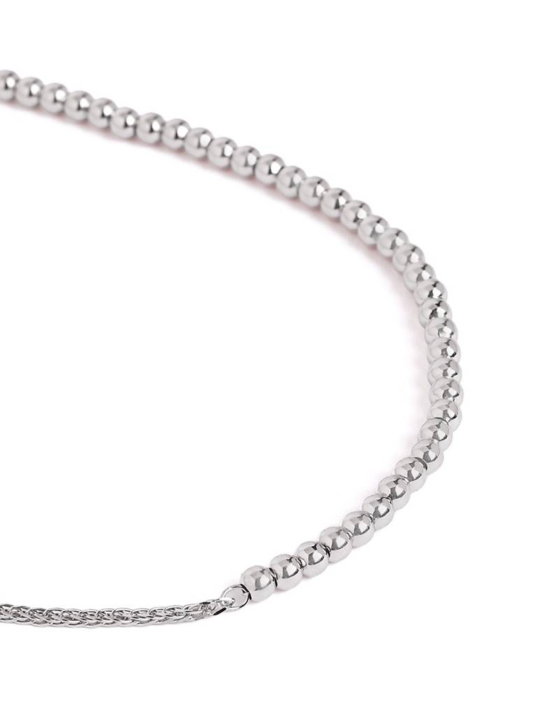Silver Classic Beaded Adjustable Anklet : WAN00025
