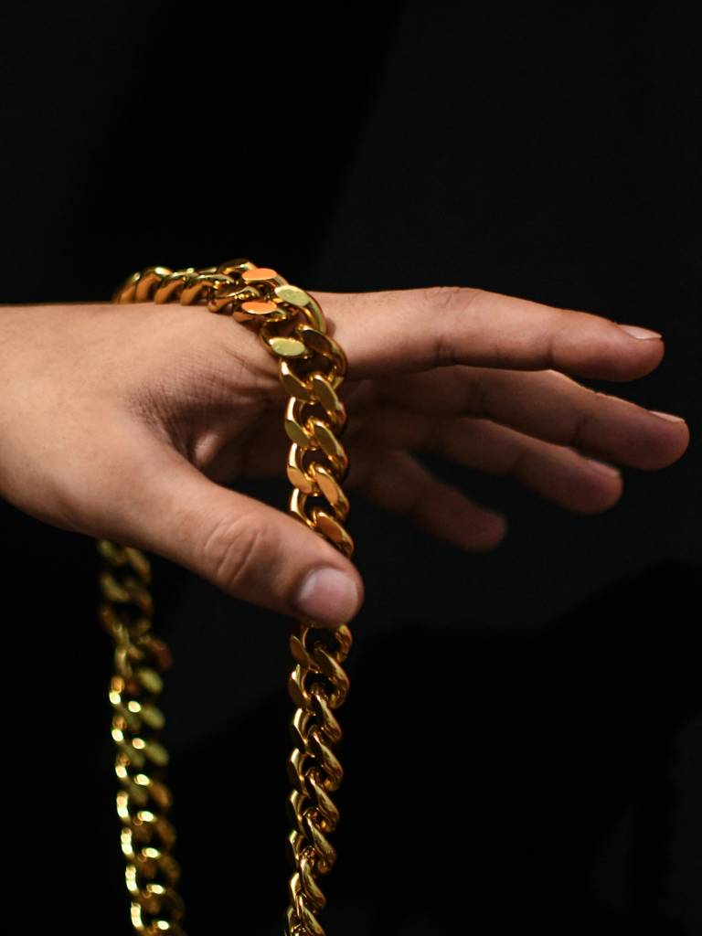 Chunky Gold Statement Chain 15Mm Â 18K Gold Plated Stainless Steel : MATC574GCC