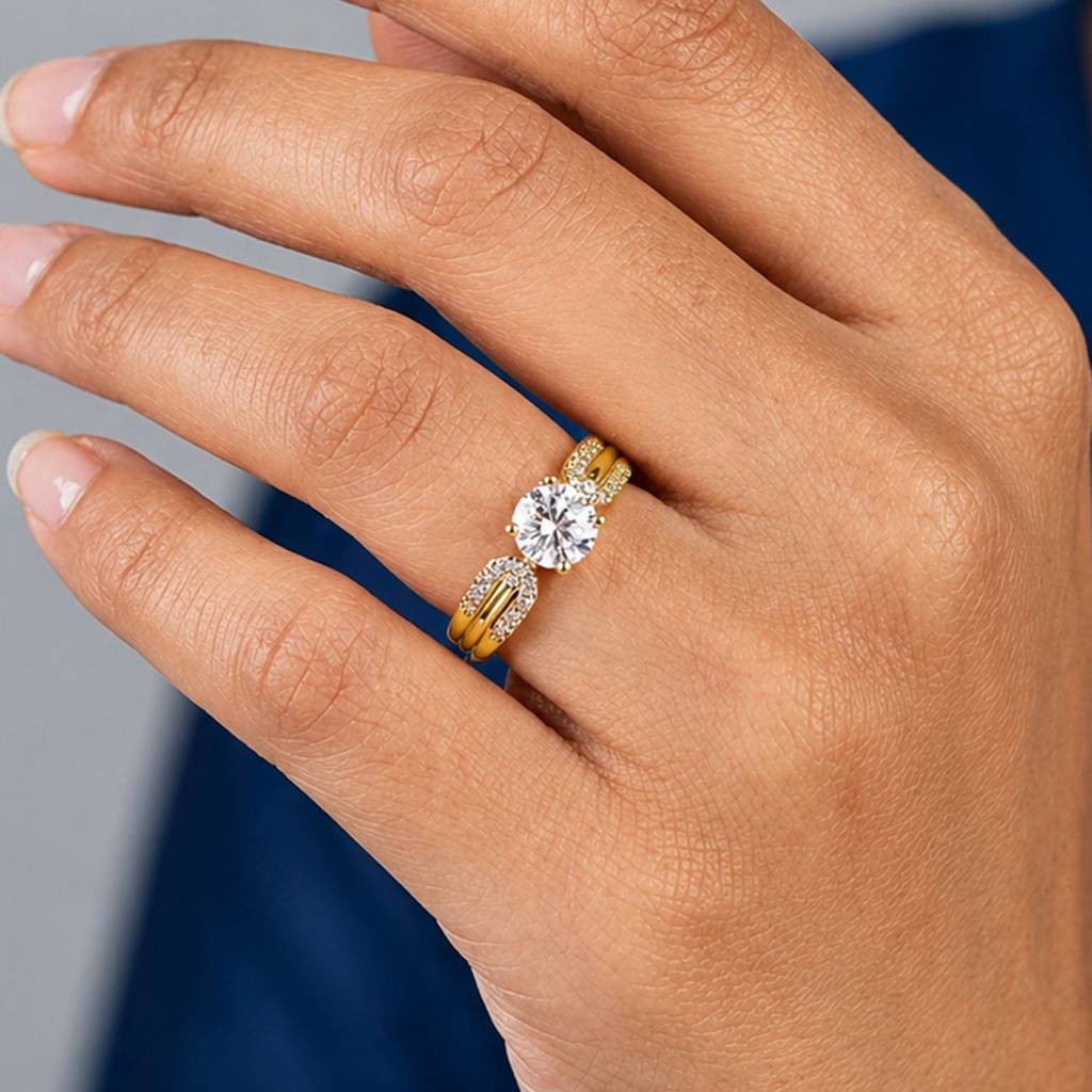 Luxury Inspired Finish Gold Anti-Tarnish Ring For Women : HSPS60MB1821