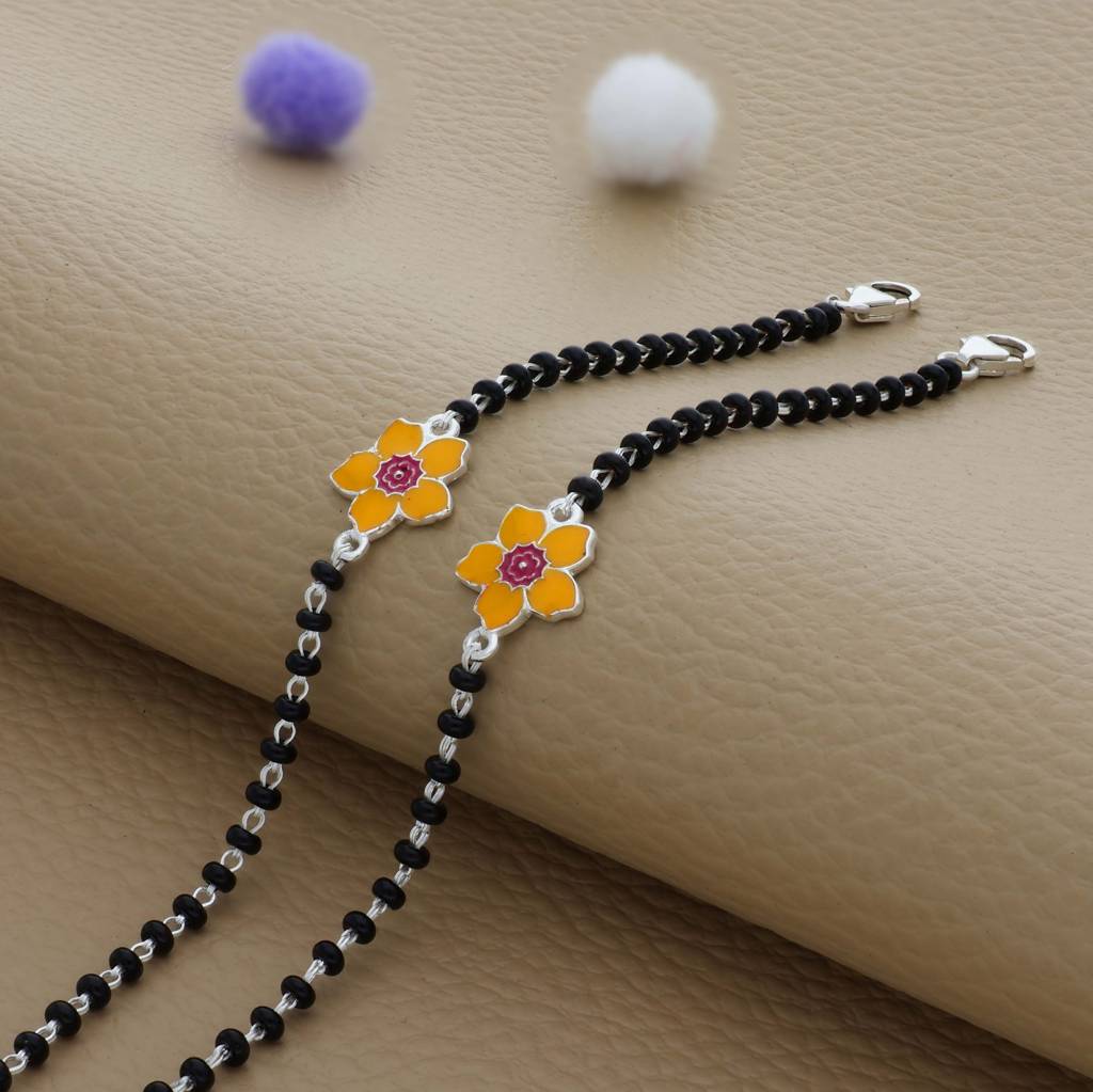 Sunshine Princess 925 Silver Kid Nazariya Bracelet| Adjustable| Everyday Wear| 6Months - 2Yrs : NA-KN-RH-M-142-P