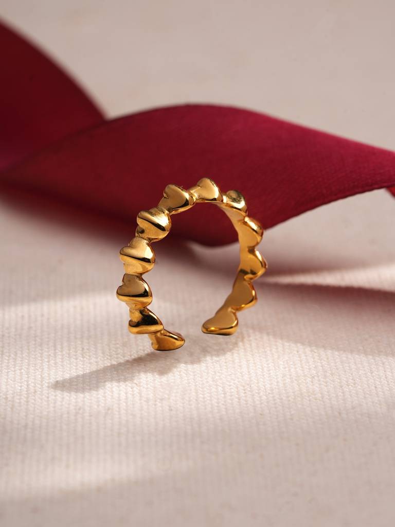 Palmonas Tiny Connected Hearts Ring For Women - Waterproof & Anti-Tarnish : SSWRG0832-A