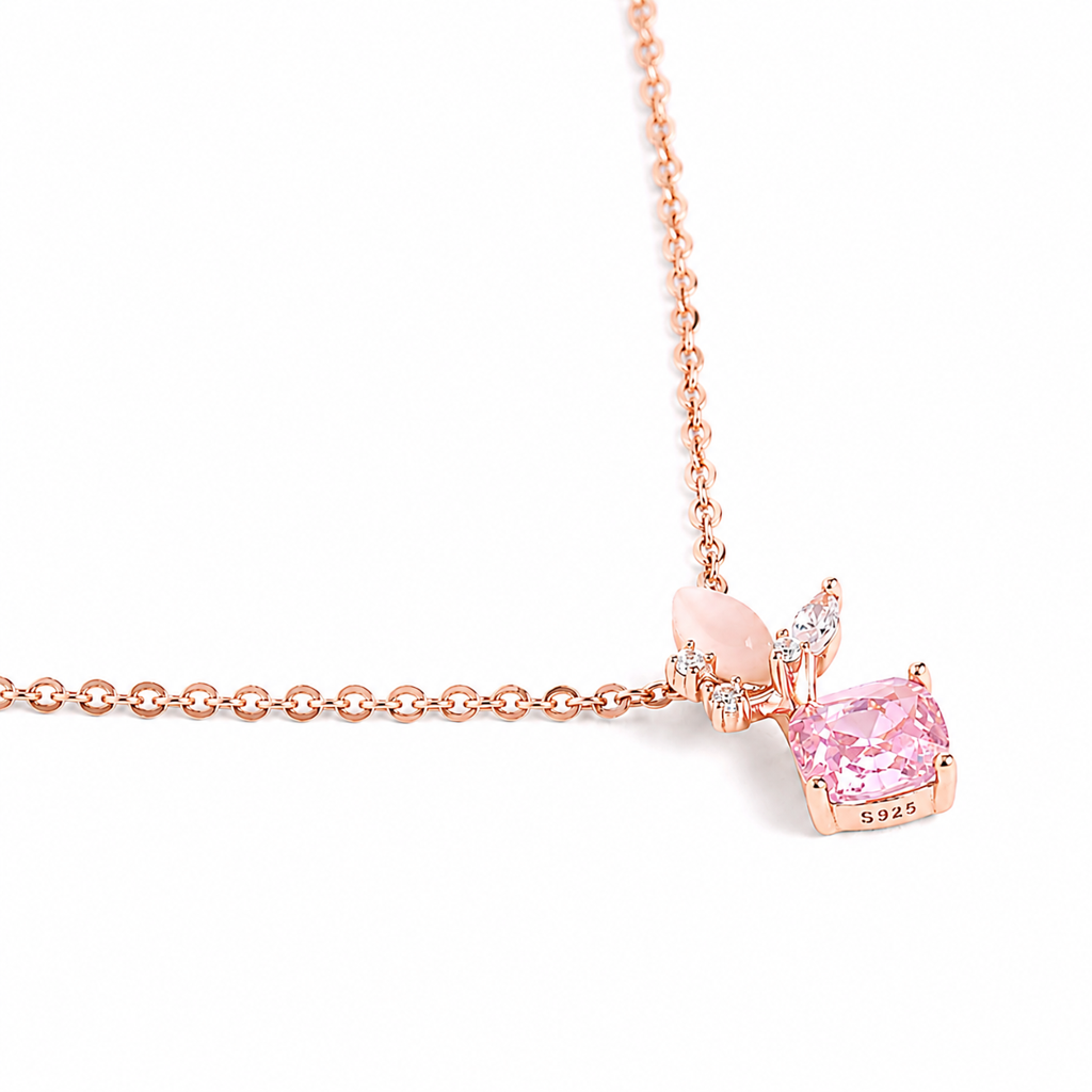 925 Silver Pinkora Bloom Set : WPEC00009
