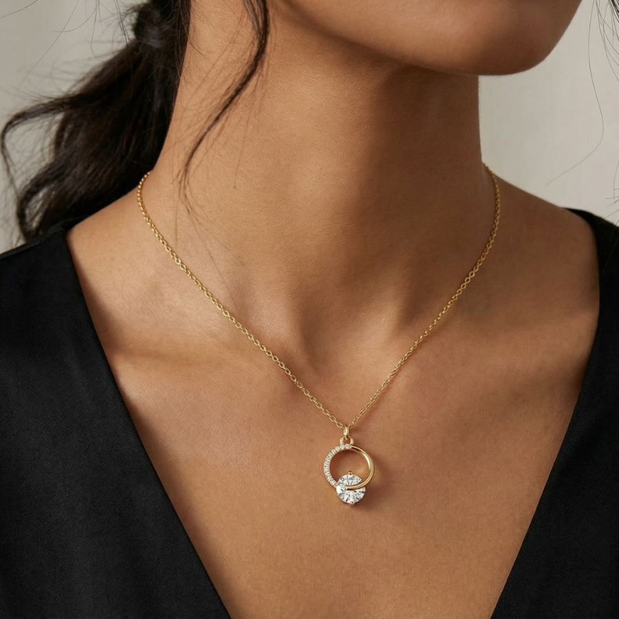 Starlight Pearl Chain Necklace For Women – Elegant Pearl Accented Chain With Warm Golden Finish | Premium Timeless : 736805802