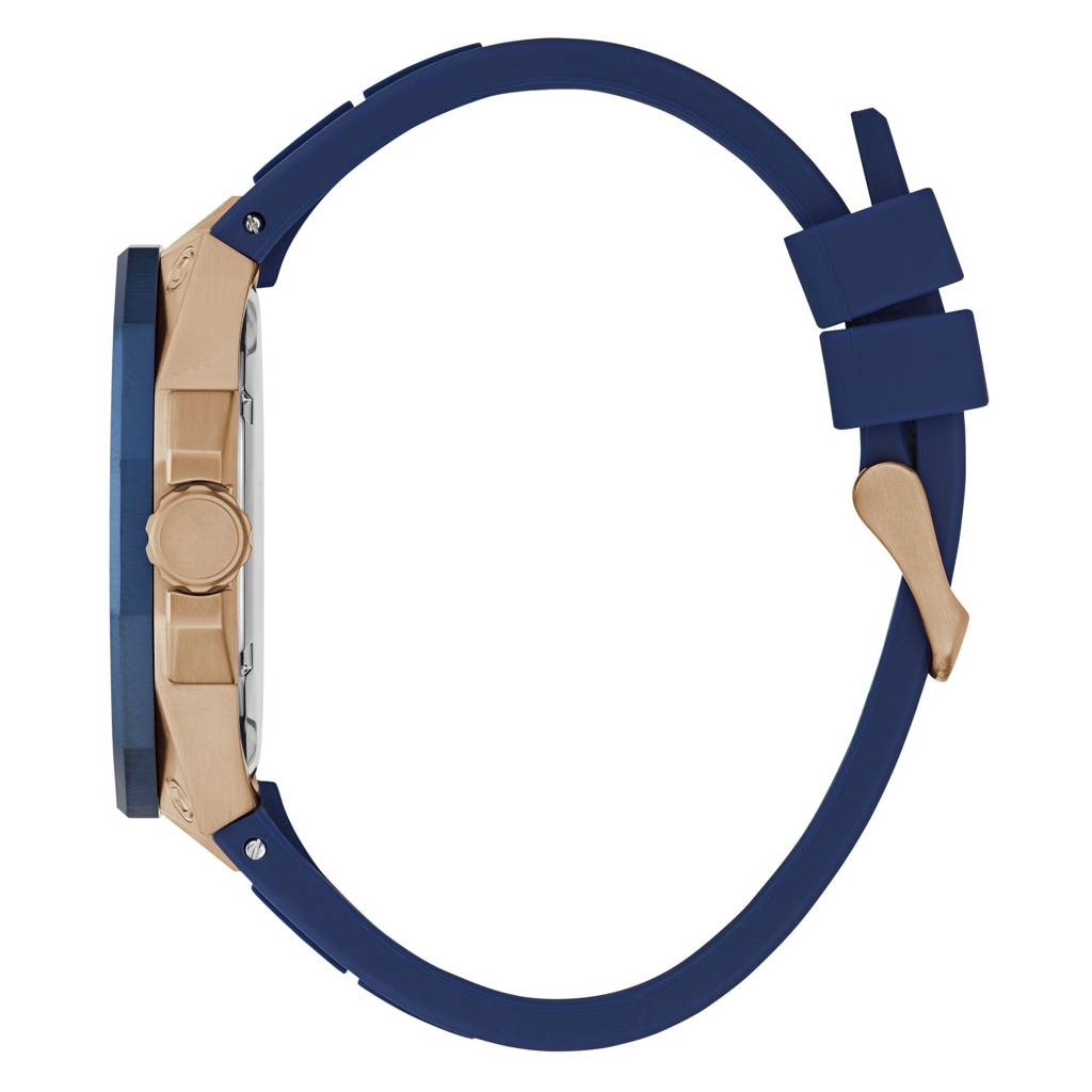 Guess Round 46Mm Blue Dial Analog Men Watch - Gw0803G2 : GW0803G2