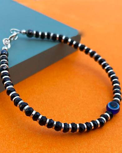 925 Pure Silver Nazariya Bracelet | Silver Evil Eye Nazariya Bracelet For Girls : BR1052