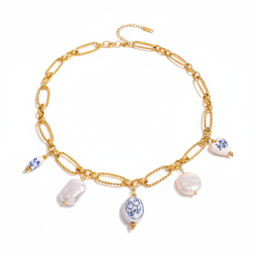 Ceramic Charms Ocean Necklace : CAO0050JND