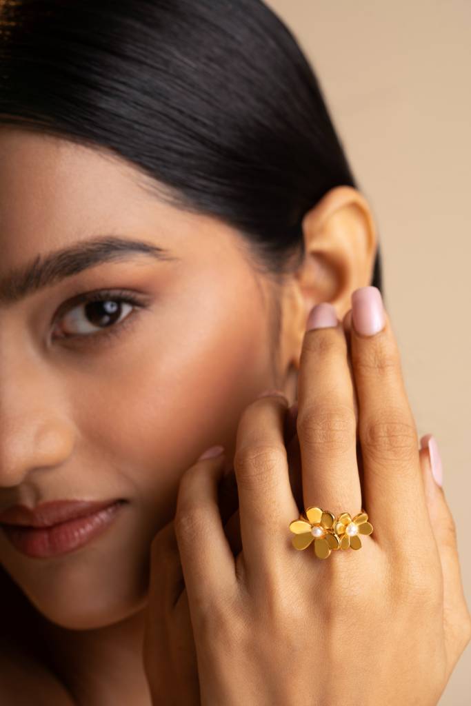 Double Flower Ring : RNG-CLS-DBL-FLW