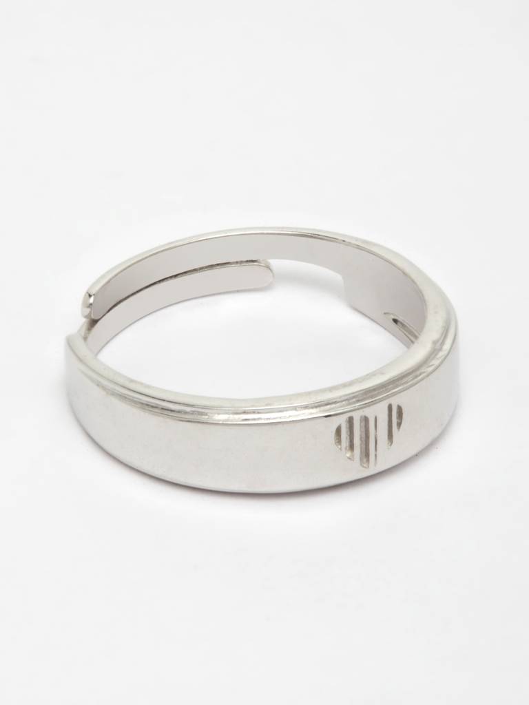 Pure 925 Sterling Silver Heart Adjustable Ring Gift For Men And Boys : CSCPLR4_M