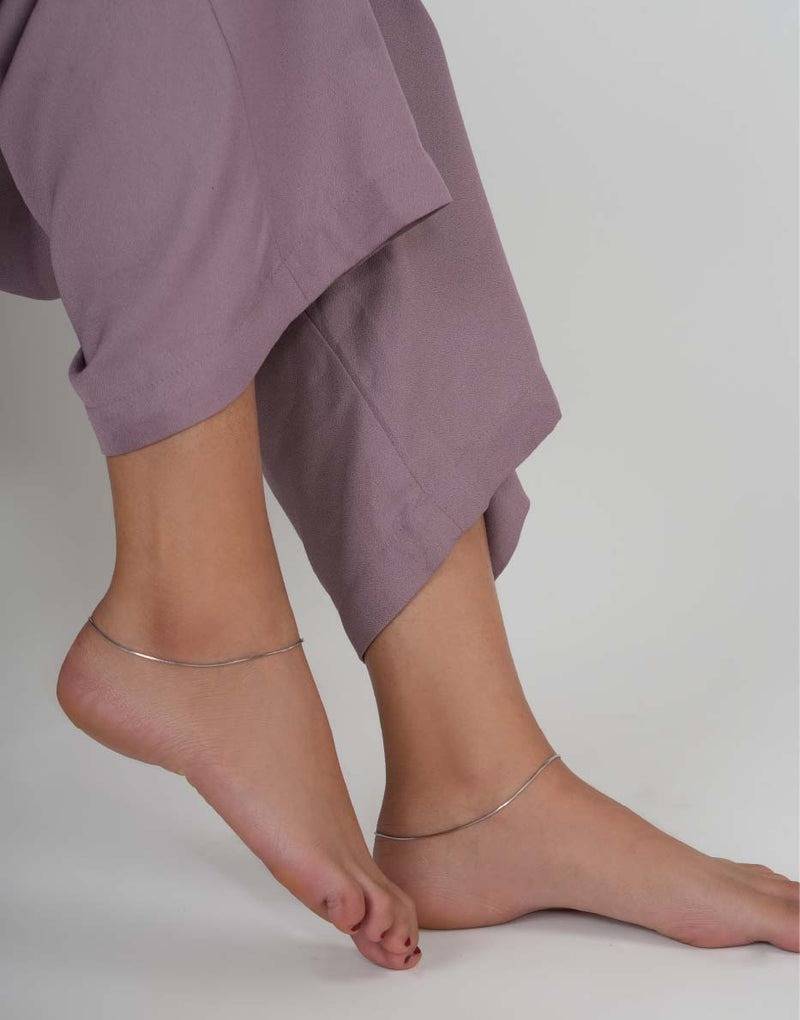 Classic Sleek Snake Sterling Silver Anklet : AK-10011-1-R