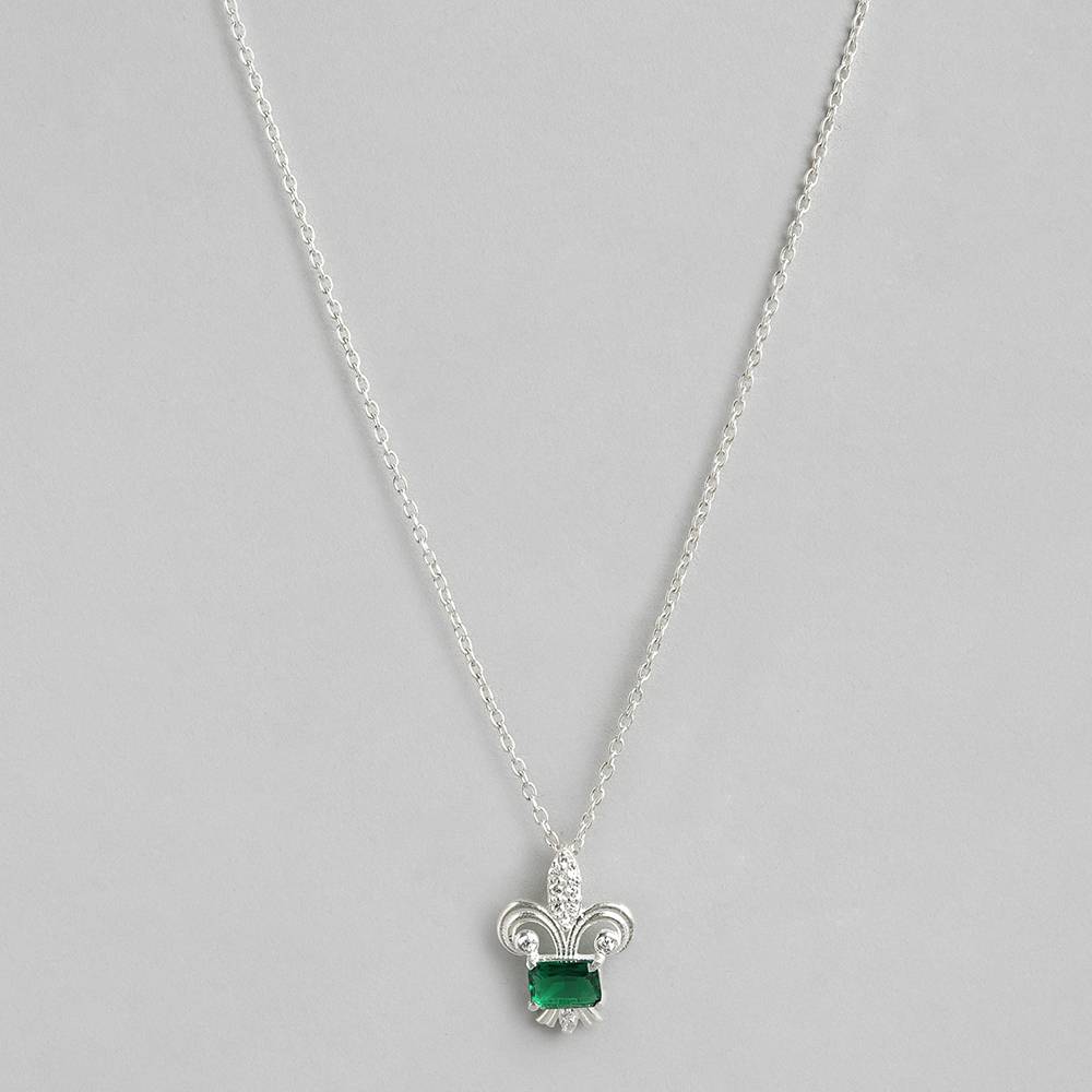 Silver Fleur De Lis Pendant With Chain : Silver Fleur De Lis Pendant With Chain : Z125SG002N079