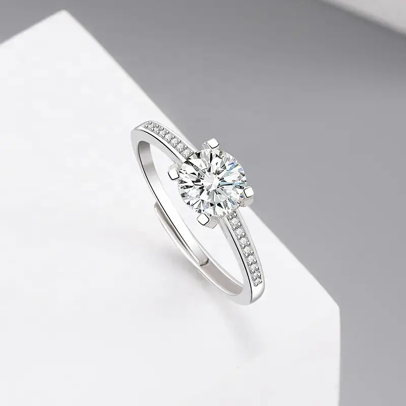 925 Sterling Silver 1 Ct. Gra Certified Moissanite Ring, Gift For Wife, Mother, Sister : BRDAMSR1C
