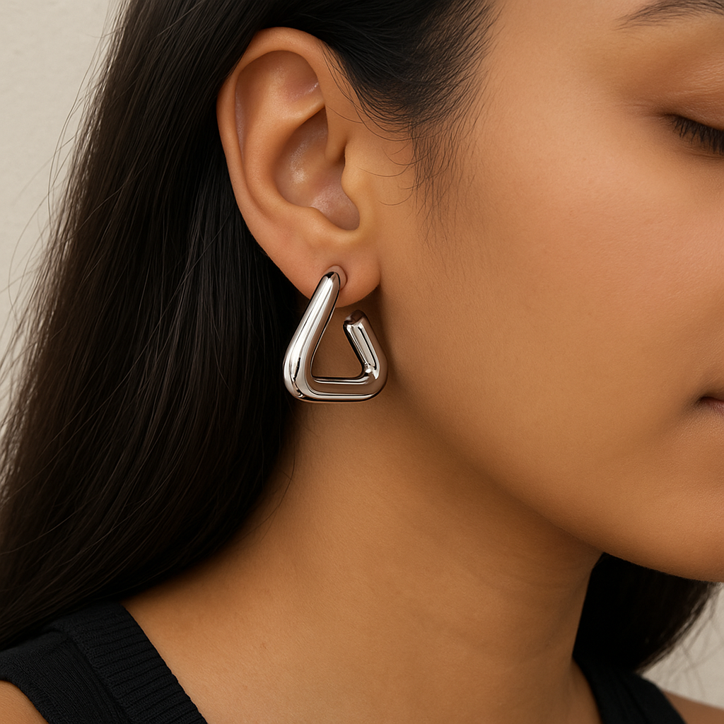 Triangle Hollow Drop Earrings For Women : CJLX219770402BY