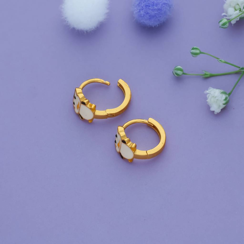 Iyal Frosty Penguin 925 Silver Kid Hoops Earring (3+ Yrs) : KE-KH-GO-U-153-P