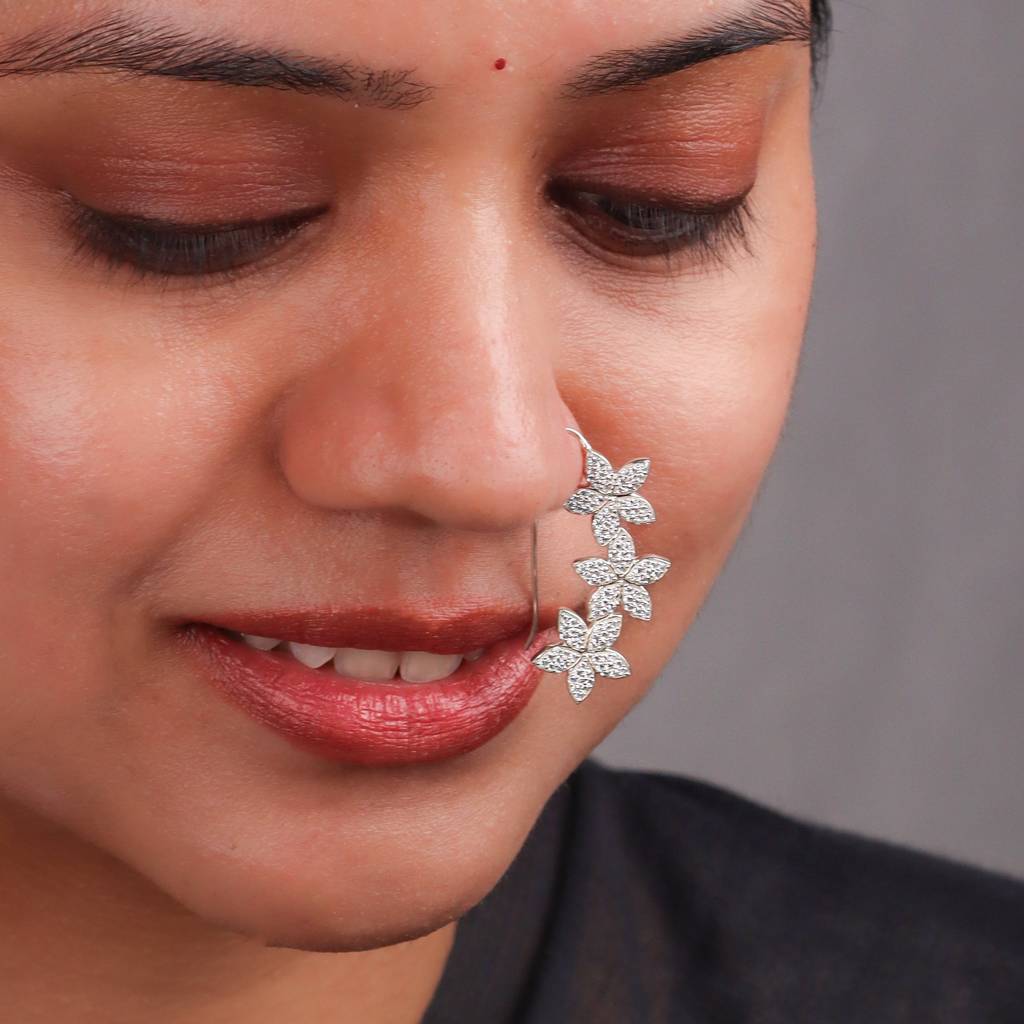 Cz Flower Nath  Pierced (Big) : CZ_flower_nath_pierced-Nov25